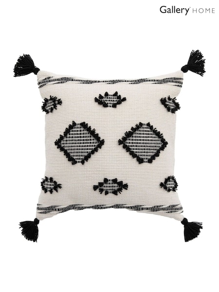 Gallery Home Natural Tufted and Tasseled Cushion (W63129) | £20