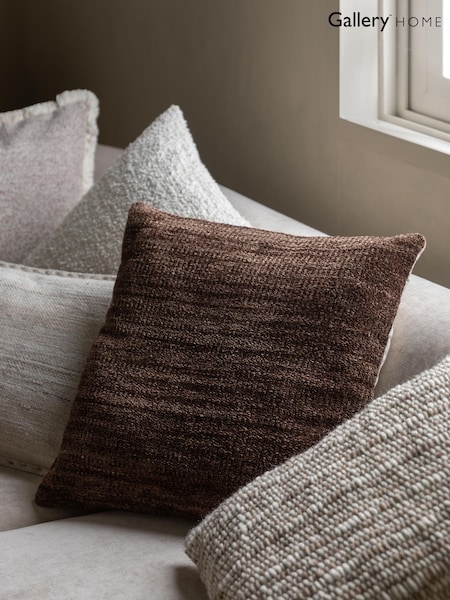 Gallery Home Brown Chenille Cushion (W63130) | £42