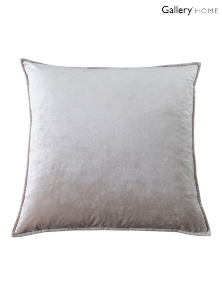 Gallery Home Beige Soft Velvet Oxford Cushion (W63137) | £50