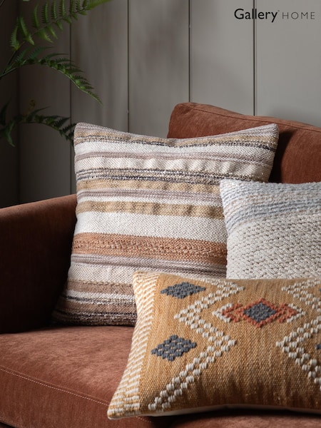 Gallery Home Natural Horizontal Stripe Cushion (W63143) | £32