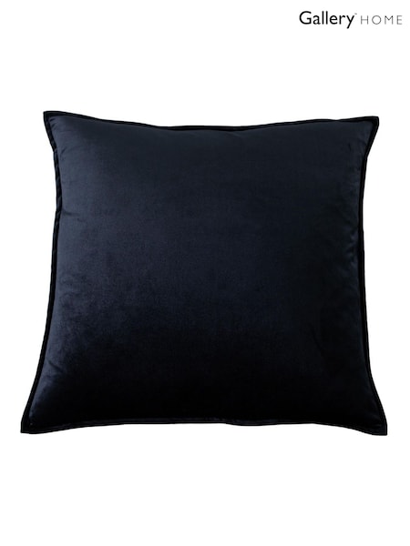 Gallery Home Black Soft Velvet Oxford Cushion (W63150) | £50