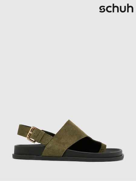 Schuh Tamsyn Leather Toe Post Black Sandals (W63289) | £50