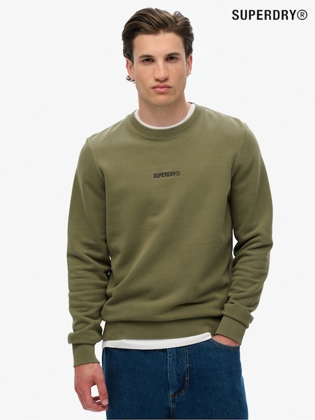 Superdry Green Micro Logo Crew Sweatshirt (W63295) | £50