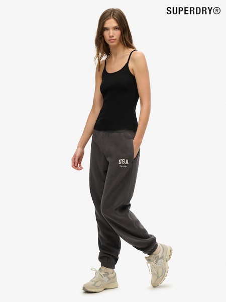 Superdry Grey Athletic Essential Boyfriend 100% Cotton Joggers (W63298) | £40