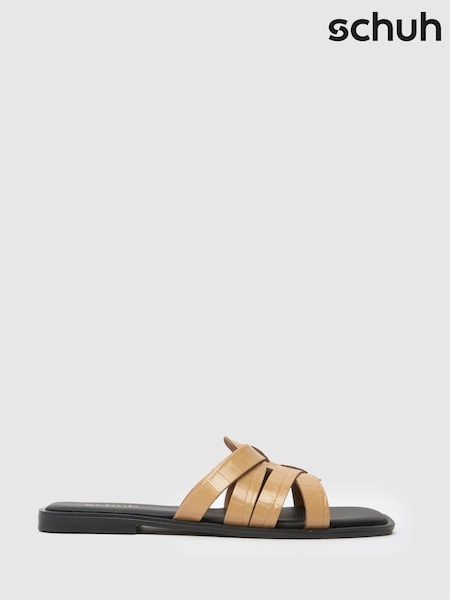 Schuh Tallie Croc Mule Flat Sandals (W63299) | £35