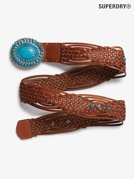 Superdry Brown Artisan Weave Belt (W63305) | £40