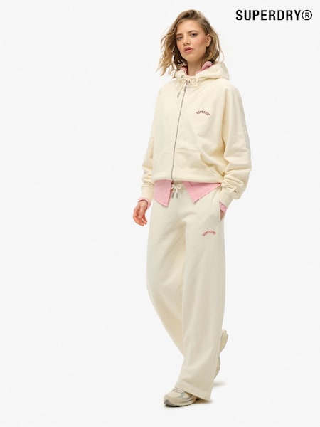 Superdry White Essential Logo Wide Leg 100% Cotton Joggers (W63307) | £45