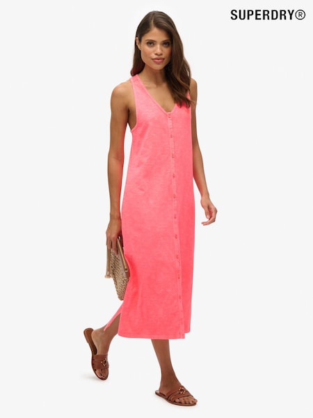 Superdry Pink Beach Jersey Vest Midi Dress (W63310) | £40