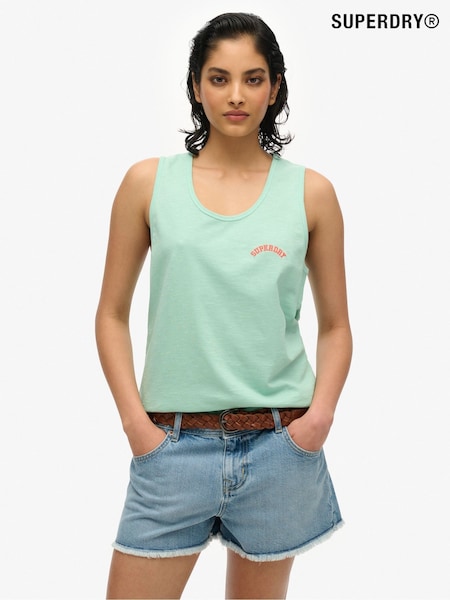 Superdry Green Essential Logo Garment Dye Vest Top (W63326) | £18