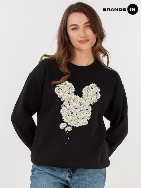 Brands In Black Disney Mickey Mouse Chamomile Head Sweat Top (W63358) | £36