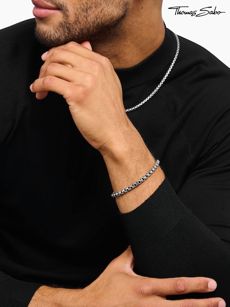 Thomas Sabo Silver Tone Box Chain Bracelet (W63404) | £340