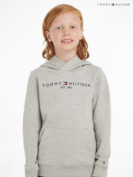 Tommy Hilfiger Grey Essential Logo Pure Cotton Hoodie (W63436) | £45 - £55
