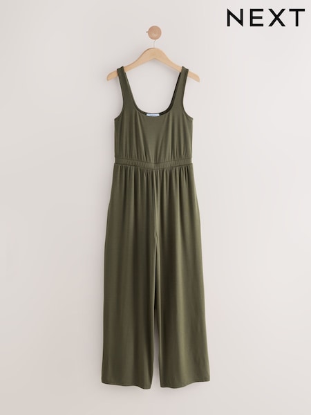 Khaki Green Jersey Jumpsuit (W63466) | £36