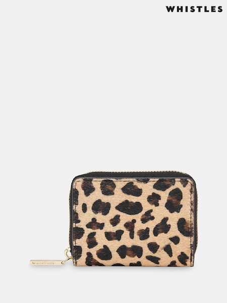 Whistles Animal Print Leopard Print Koa Compact Purse (W63581) | £0