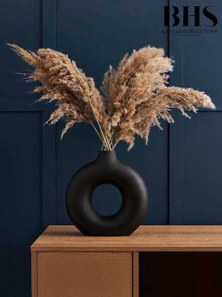 BHS Black Holey Ceramic Vase (W63738) | £24