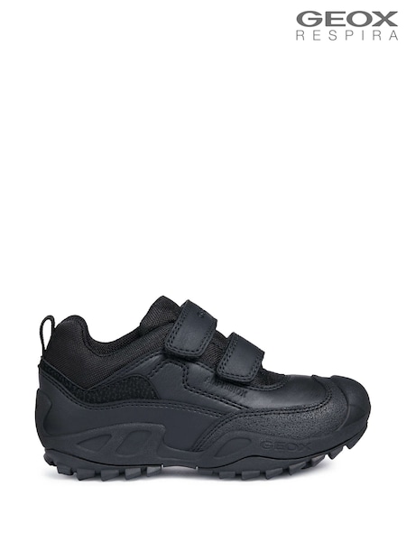 Geox J New Savage B Waterproof Touch Fastening Black Trainers (W63798) | £63