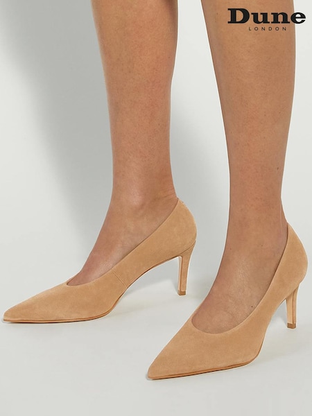 Dune London Brown Aspiring High Cut Court Heels (W63882) | £99
