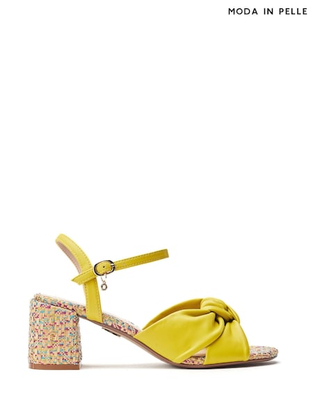 Moda in Pelle Blue Mokara Twist Knot Feature Block Heel Sandals (W63895) | £89