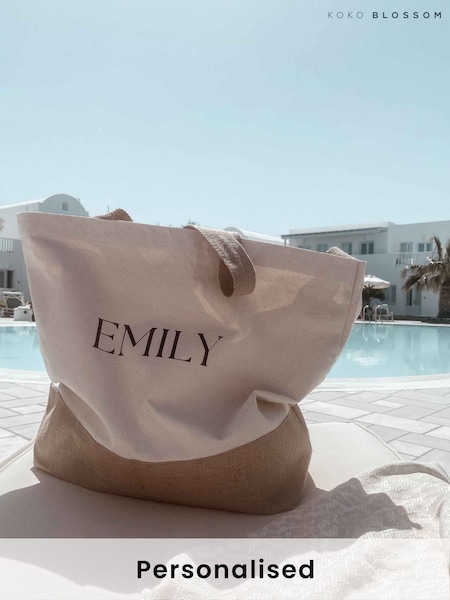 Personalised Jute Bag by Koko Blossom by Koko Blossom (W63909) | £25