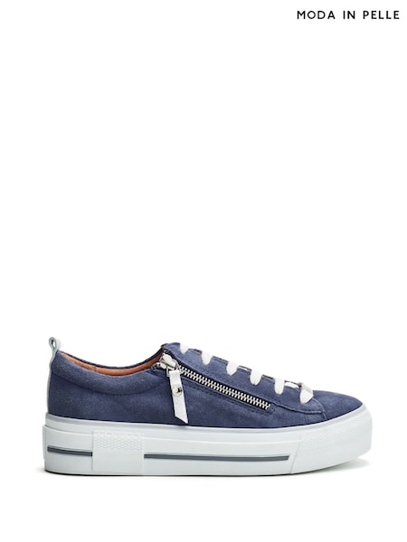Moda In Pelle FILICIAN CHUNKY LEATHER TRAINER WITH ZIP AND LACE-UP CLOSURE (W63914) | £129