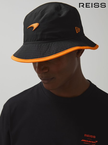 Reiss Black Fan McLaren F1 Team Speedmark Bucket Hat (W63966) | £42
