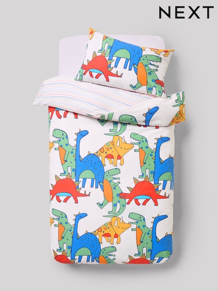 Dinosaur Duvet Cover and Pillowcase Set (W64205) | £15 - £22