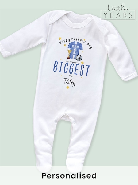 Personalised Fathers Day Footy Sleepsuit By Little Years (W64237) | £20