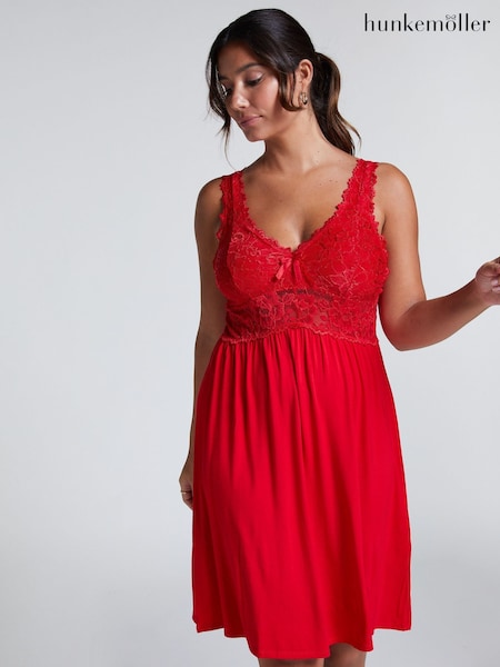 Hunkemoller Red Nora Lace Slip Dress (W64309) | £29