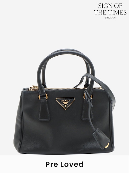 Prada Black Mini Saffiano Leather Galleria Top Handle Bag (W64325) | £2,900
