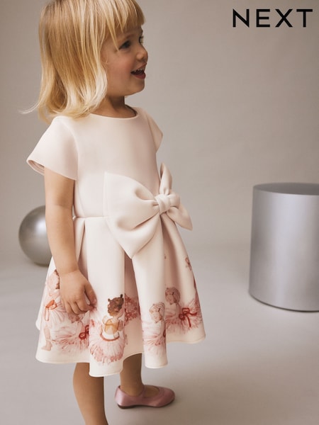 Ballet Pink Scuba Occasion Dress (3mths-7yrs) (W64432) | £24 - £28