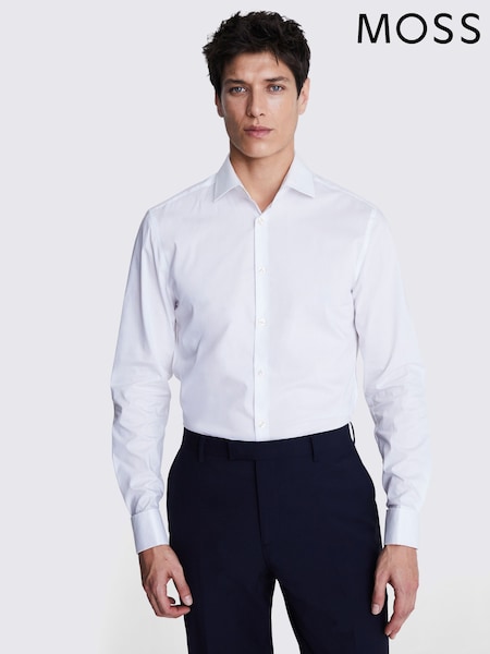 MOSS White Slim Fit Stretch Shirt (W64649) | £35