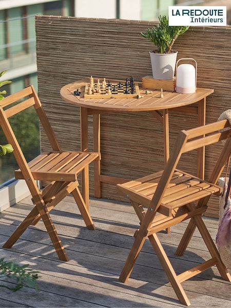 La Redoute Intérieurs Acacia Alata Table and 2 Chair Acacia Balcony Set (W64750) | £145