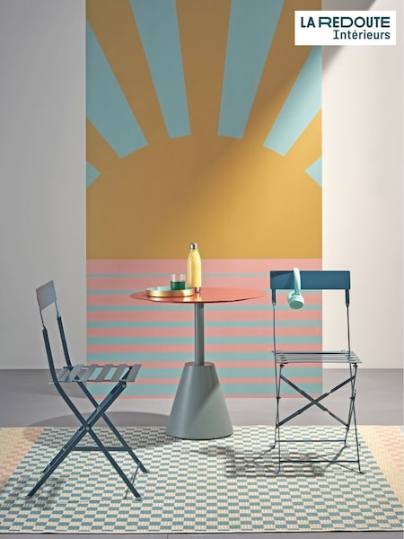 La Redoute Intérieurs Set of 2 Blue Ozevan Folding Metal Garden Chairs (W64751) | £110