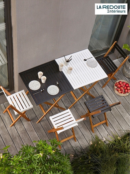 La Redoute Intérieurs 3 Piece Black Dudena Acacia Garden Furniture Set (W64760) | £135