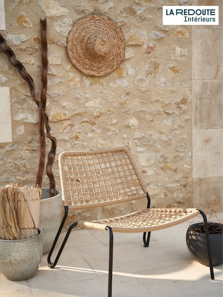 La Redoute Intérieurs Natural Black Masix Woven Cord Low Garden Chair (W64775) | £150