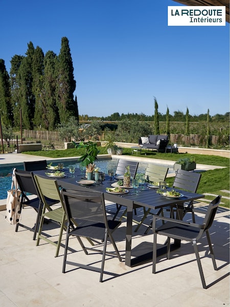 La Redoute Intérieurs Set of 2 Black Zory Aluminium Folding Garden Chairs (W64778) | £150