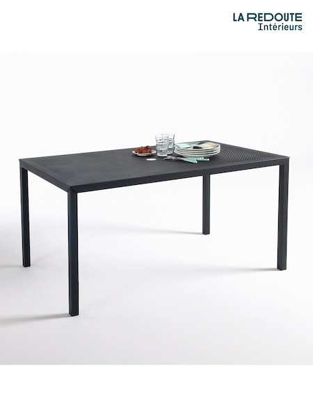 La Redoute Intérieurs Black Choe Perforated Metal Rectangular Outdoor Table (W64802) | £200