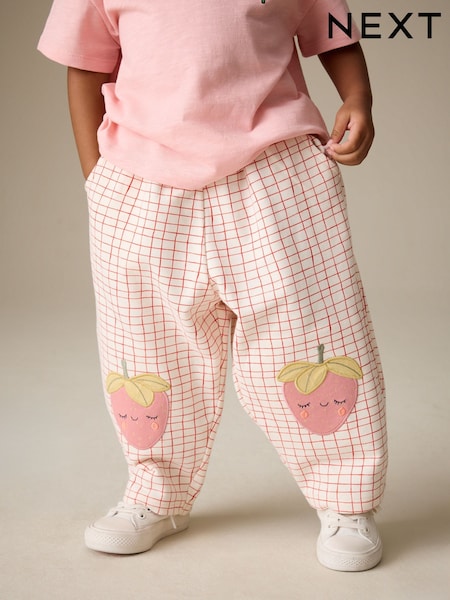 Pink Strawberry Embellished Barrel Trousers (3mths-7yrs) (W64858) | £10 - £12