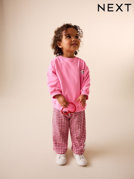 Pink/Red Disney Minnie Mouse Long Sleeve Top and Trousers Set (3mths-7yrs) (W64936) | £18 - £22
