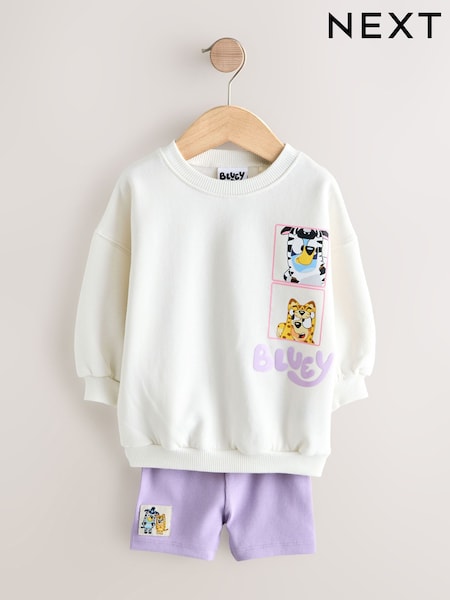 Cream Bluey Shorts Set (12mths-7yrs) (W64944) | £17 - £21