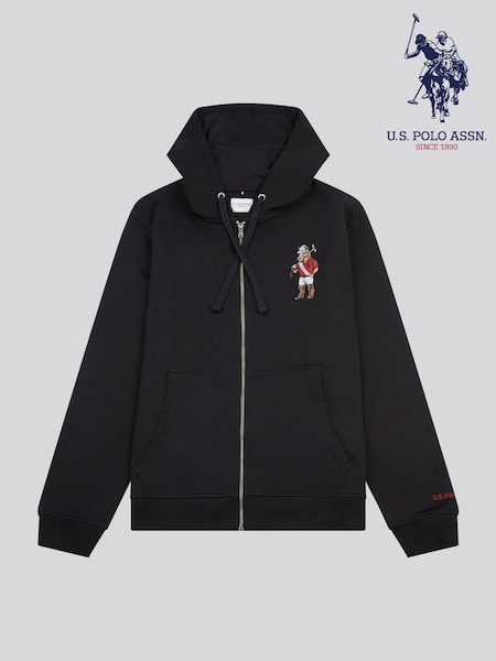 U.S. Polo Assn. Black Mens Chuck Loopback Zip Hoodie (W64981) | £75
