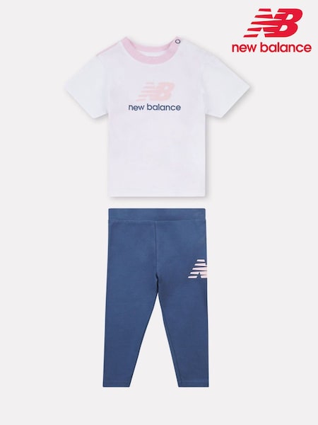 New Balance Blue Kids Jersey T-Shirt & Leggings Set (W65071) | £35