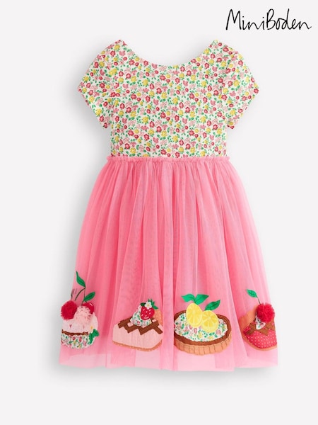 Boden Pink Ami Appliqué Tulle Dress (W65138) | £39 - £45