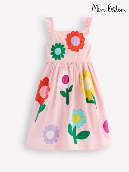 Boden Pink Annalisa Flower Print Appliqué Sundress (W65145) | £45 - £49