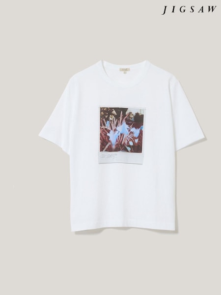 Jigsaw White Blue Daffodils T-Shirt (W65160) | £49