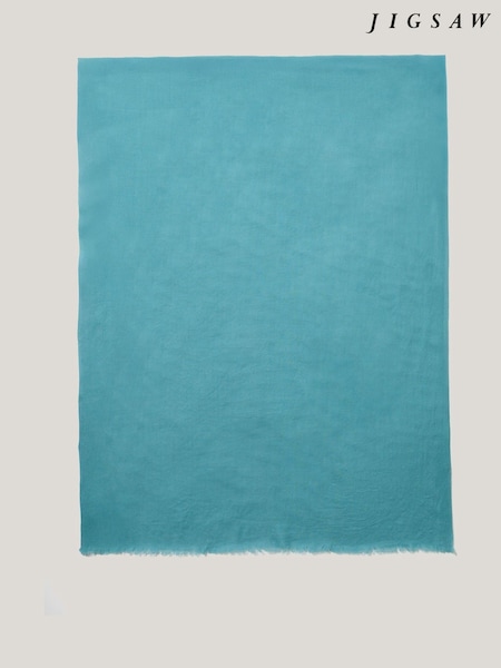 Jigsaw Blue Wool Silk Pashmina Scarf (W65173) | £60