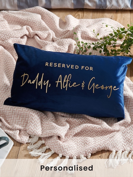 Personalised Fathers Day Velvet Dads Cushion by No Ordinary Gift (W65178) | £38