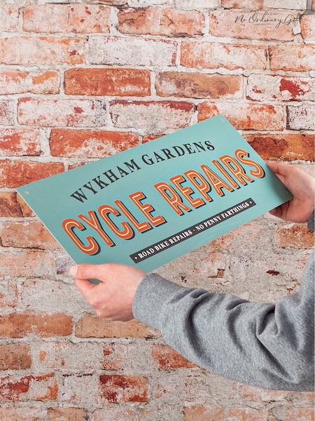 Cycle Repairs Metal Garage Sign by No Ordinary Gift (W65182) | £38