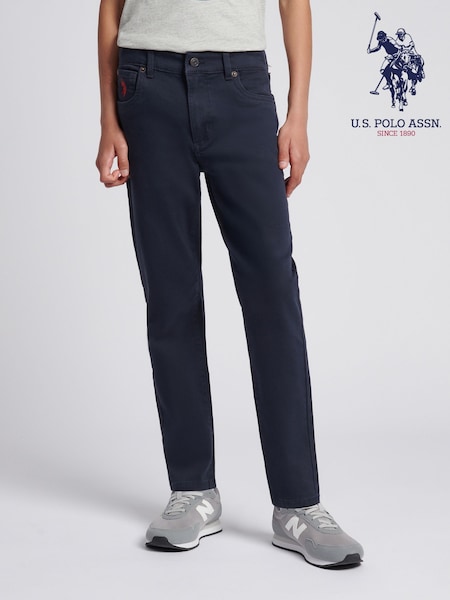 U.S. Polo Assn. Dark Sapphire Navy Boys Core 5 Pocket Trousers (W65186) | £40 - £48