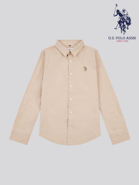 U.S. Polo Assn. Natural Boys Linen Blend Shirt (W65199) | £35 - £42